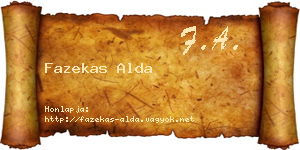Fazekas Alda névjegykártya